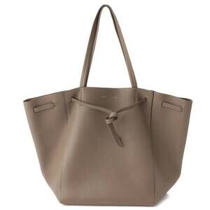 Celine Cabas Phantom Leather Tote Bag Greige Gray